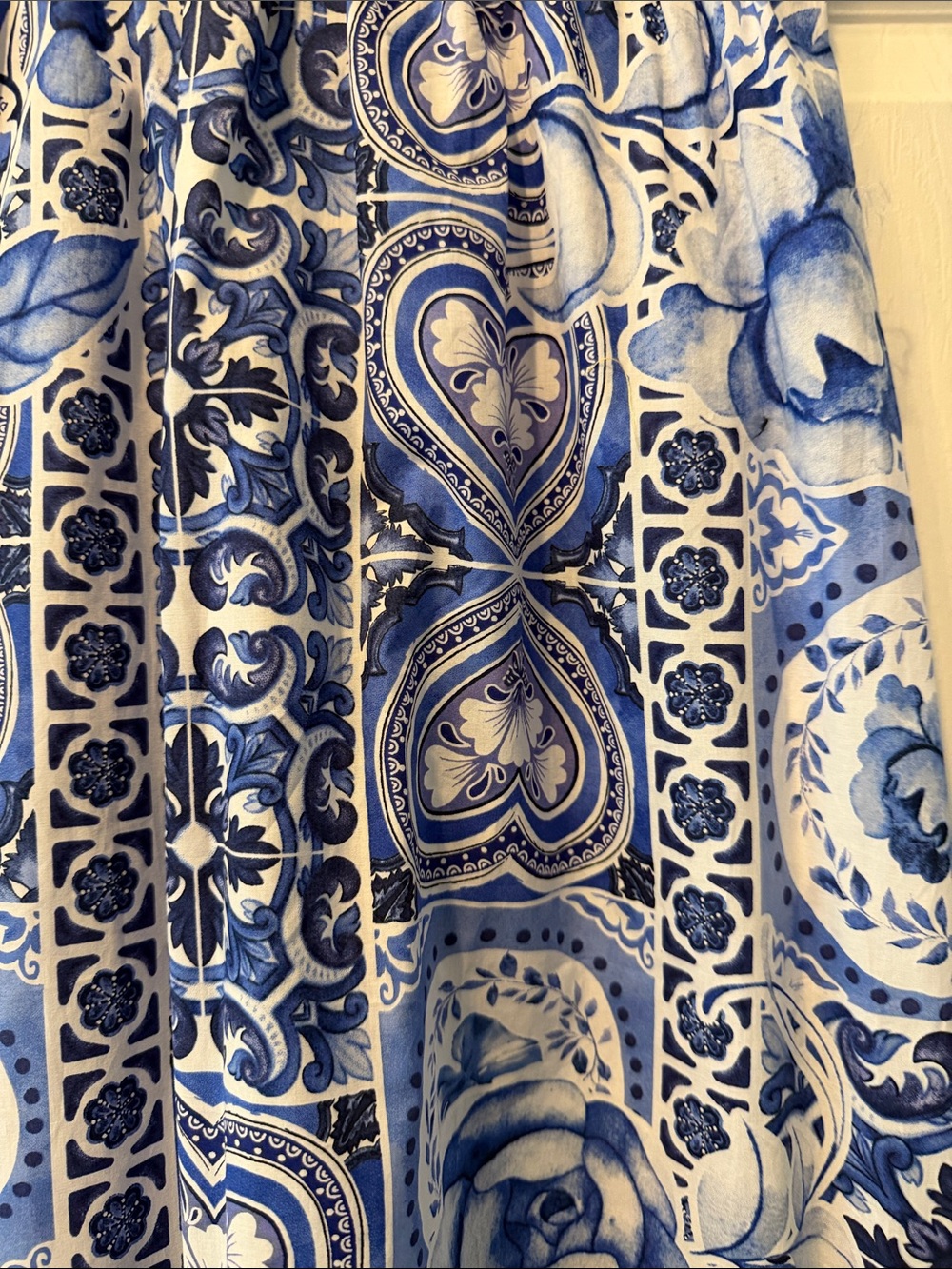 NWOT Caroline Constas Blue and White Printed Midi Sundress size XS - Picture 3 of 9